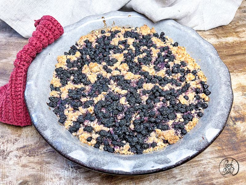 Haferflocken Crumble mit Blaubeeren